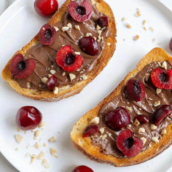 Chocolate Hazelnut And Cherry Toast