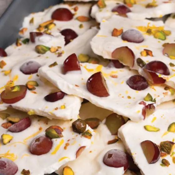 Frozen Yogurt And Grape Bark
