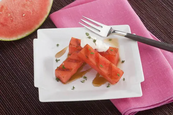 Grilled Watermelon With Greek Yogurt