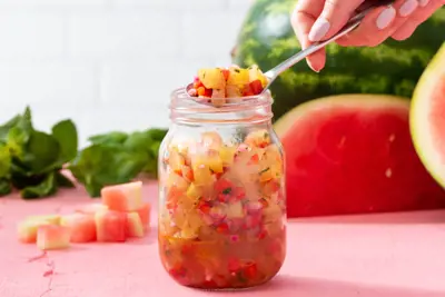 Watermelon Rind Basil Lime Relish