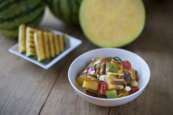 Grilled Sunnygold Watermelon Salad With Tangerine Vinaigrette