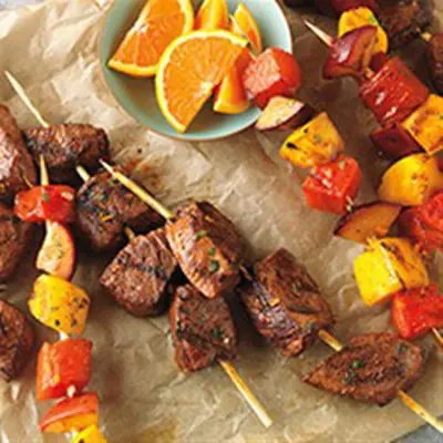 Citrus Marinated Beef Fruit Kabobs